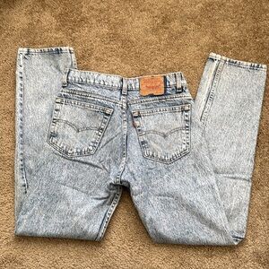 Vintage 1990 Levi’s Red Tab Acid Wash 505 Straight Leg Denim Jeans